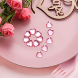 200 Acrylic Heart-Shaped Rhinestones, 0.5 Inch (Red-Pink)