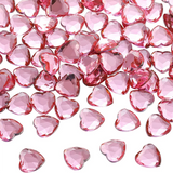 200 Acrylic Heart-Shaped Rhinestones, 0.5 Inch (Red-Pink)
