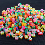200 Fruit Soft Clay Beads, Mixed Fruit Beads for Jewelry Crafting