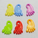 200 Mixed Colour Plastic Foot Beads Charm Pendant 19X16mm
