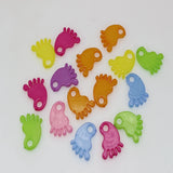 200 Mixed Colour Plastic Foot Beads Charm Pendant 19X16mm