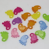 200 Mixed Colour Plastic Foot Beads Charm Pendant 19X16mm