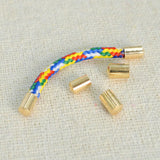 200 PCS Metal Leather Rope Copper End Caps for Jewelry 6-9mm