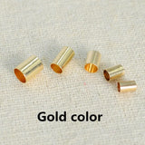 200 PCS Metal Leather Rope Copper End Caps for Jewelry 6-9mm