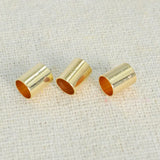 200 PCS Metal Leather Rope Copper End Caps for Jewelry 6-9mm