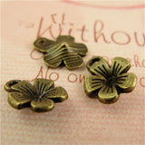 200 Pcs Vintage Metal Alloy Flowers Charms 9*11mm