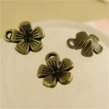200 Pcs Vintage Metal Alloy Flowers Charms 9*11mm