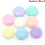 200 Pcs Acrylic Spacer Beads Flat Round Mixed For DIY Bracelet Making 12mm