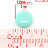 200 Pcs Acrylic Spacer Beads Flat Round Mixed For DIY Bracelet Making 12mm