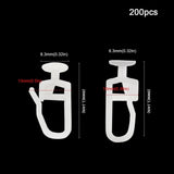 200 Pack Curtain Gliders 8.3 MM Head Track Glider Hooks for Curtain Rails