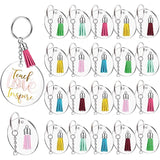 200 Pcs Acrylic Keychain Blanks Kit with Key Rings
