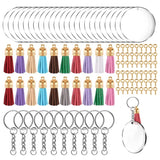 200 Pcs Acrylic Keychain Blanks Kit with Key Rings