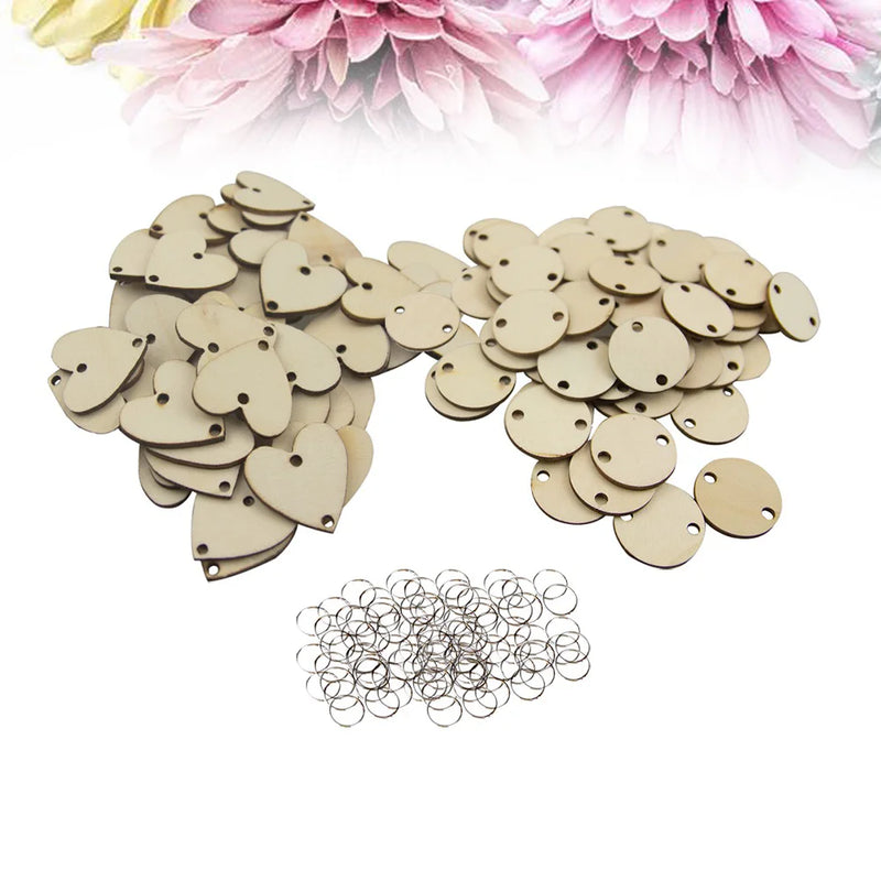 200 Pcs Christmas Wooden Embellishments Slices Chips