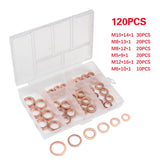200 Pcs Copper Sealing Gasket Washer Sump Oil Crush Flat Seal Ring Tool Hardware