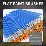 200 Pcs Flat Paint Brushes Small Brush Bulk for Detail Painting Craft