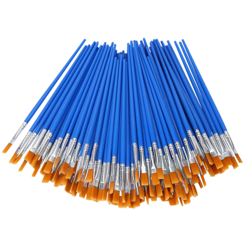 200 Pcs Flat Paint Brushes Small Brush Bulk for Detail Painting Craft