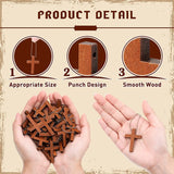 200 Pcs Mini Wooden Cross Pendant DIY Necklace Bracelet Craft Decor