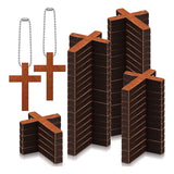 200 Pcs Mini Wooden Cross Pendant DIY Necklace Bracelet Craft Decor