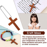 200 Pcs Mini Wooden Cross Pendant DIY Necklace Bracelet Craft Decor