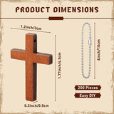 200 Pcs Mini Wooden Cross Pendant DIY Necklace Bracelet Craft Decor