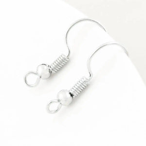 200 Pcs Mix Colour Earring Hooks French Earwire Ball Coil 18mm Findings