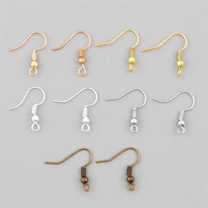 200 Pcs Mix Colour Earring Hooks French Earwire Ball Coil 18mm Findings