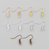 200 Pcs Mix Colour Earring Hooks French Earwire Ball Coil 18mm Findings