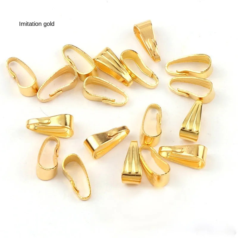 200 Pcs/set Stripe Oval Buckle Pendant Necklace Chains DIY Jewelry Material