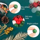 200 Christmas Wooden Beads DIY Craft Garland Jewelry Making