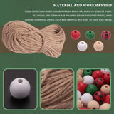 200 Christmas Wooden Beads Natural Polished for DIY Craft Holiday Garland