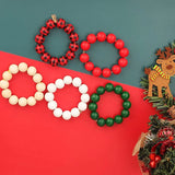 200 Christmas Wooden Beads DIY Craft Garland Jewelry Making