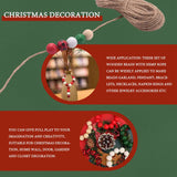 200 Christmas Wooden Beads Natural Polished for DIY Craft Holiday Garland