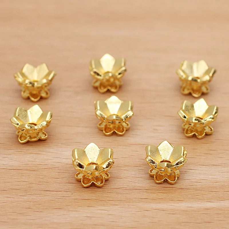 200pcs 7x10mm Metal Flower Pendant Hair Ornament