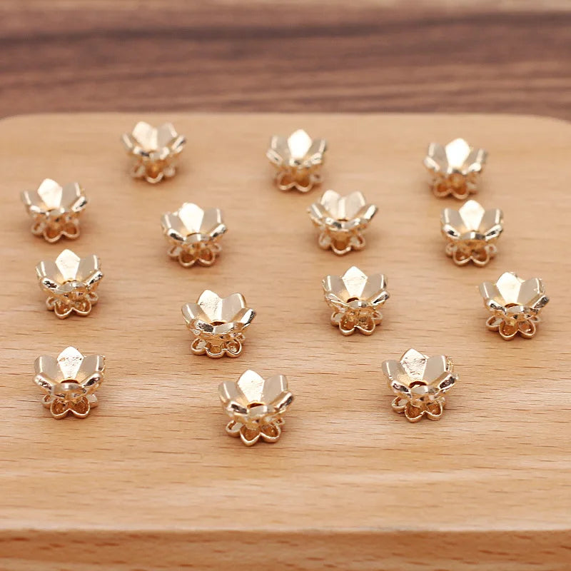 200pcs 7x10mm Metal Flower Pendant Hair Ornament