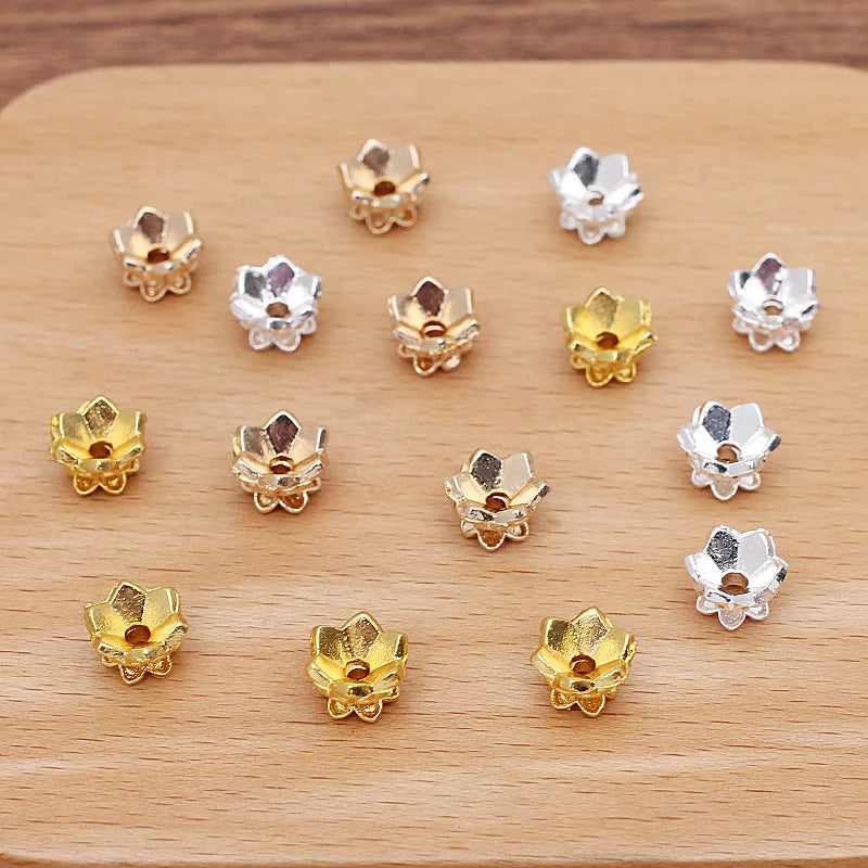 200pcs 7x10mm Metal Flower Pendant Hair Ornament