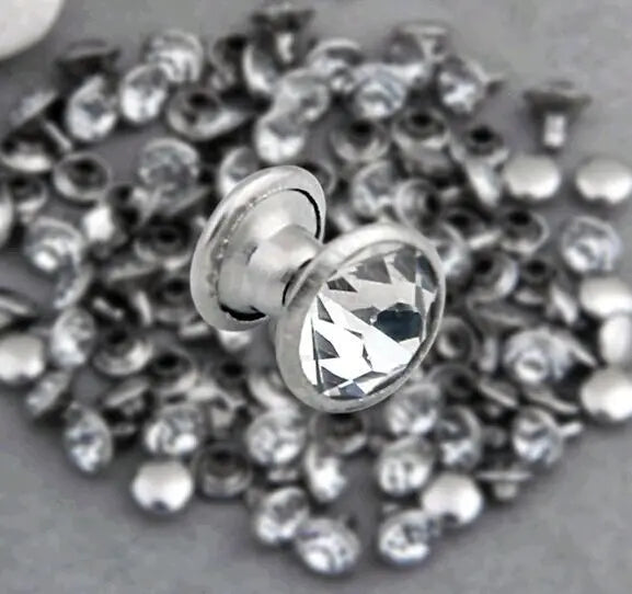 200 Pcs 8mm CZ Crystals Rhinestone Rivets Silver Nailhead Spots Studs DIY
