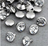 200 Pcs 8mm CZ Crystals Rhinestone Rivets Silver Nailhead Spots Studs DIY