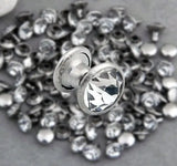 200 Pcs 8mm CZ Crystals Rhinestone Rivets Silver Nailhead Spots Studs DIY