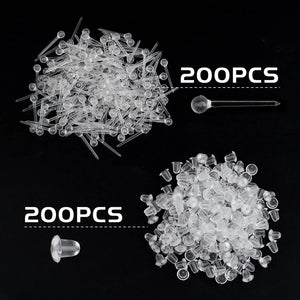 200 Plastic Earring Posts with Bullet Backs