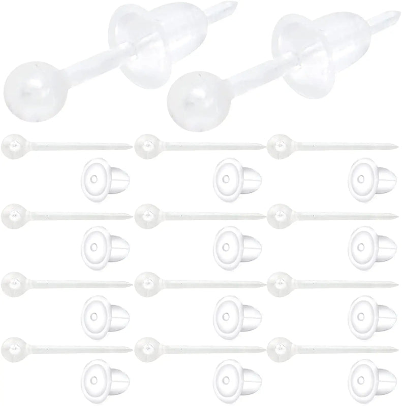 200 Plastic Earring Posts with Bullet Backs