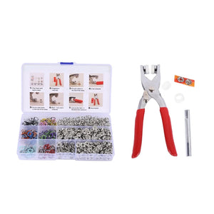200 Sets Snap Buttons Craft Pliers Tool Metal Ring Button
