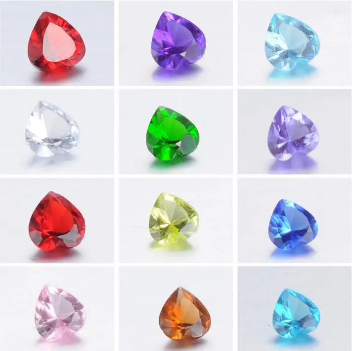 200 pcs Mixed Colors 5mm Birthstone Heart Charms for Floating Locket