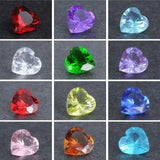 200 pcs Mixed Colors 5mm Birthstone Heart Charms for Floating Locket