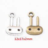 200 Retro Rabbit Alloy Pendants for DIY European Jewelry Making