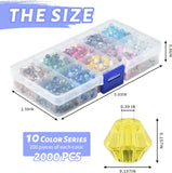 2000Pcs 4mm Bicone Crystal Glass Spacer Beads Craft Kit DIY Jewelry Making