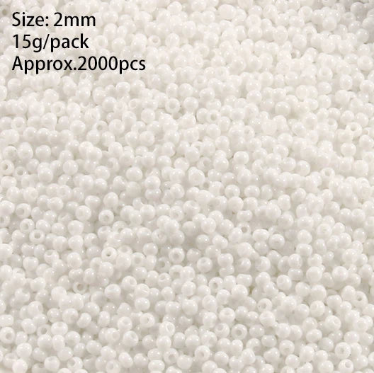 2000Pcs 2mm Glass Seed Beads for Jewelry Making DIY Bracelet Necklace Earrings