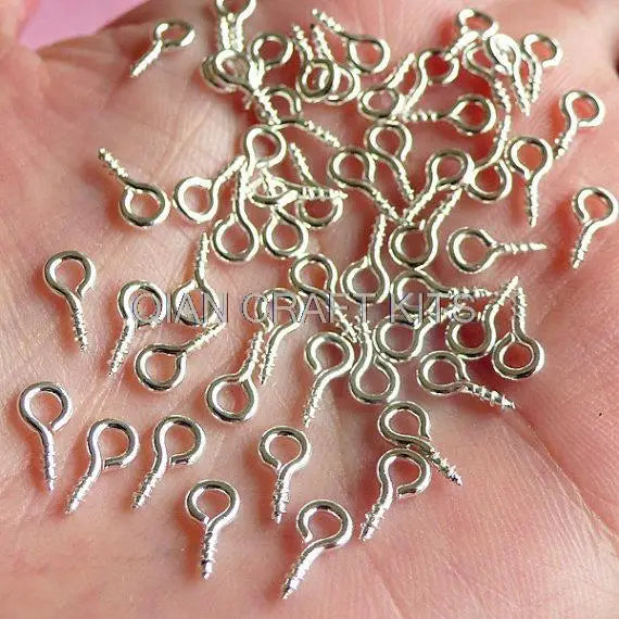 2000pcs Silver Screw Eye Pins 4x9mm Jewelry Making Charms, Lead Nickel Free