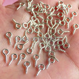 2000pcs Silver Screw Eye Pins 4x9mm Jewelry Making Charms, Lead Nickel Free