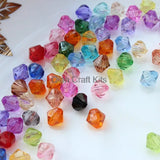 2000pcs 8mm Transparent Acrylic BICONE Beads Glitter