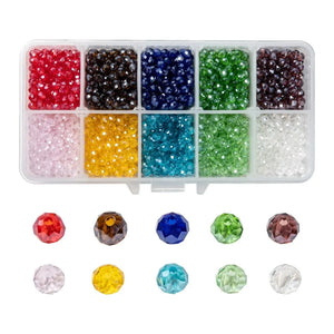 2000pcs Faceted Glass Beads 4x3mm for Jewelry Making DIY Bracelet Necklace